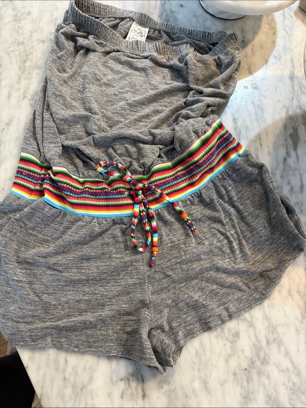 Lucky Brand Heather Gray Strapless Romper